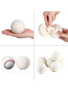 1pc Premium Natural Knitted Dryer Balls - Replace Dryer Sheets & FabricSoftener - Laundry Balls For Dryer - White - View 4