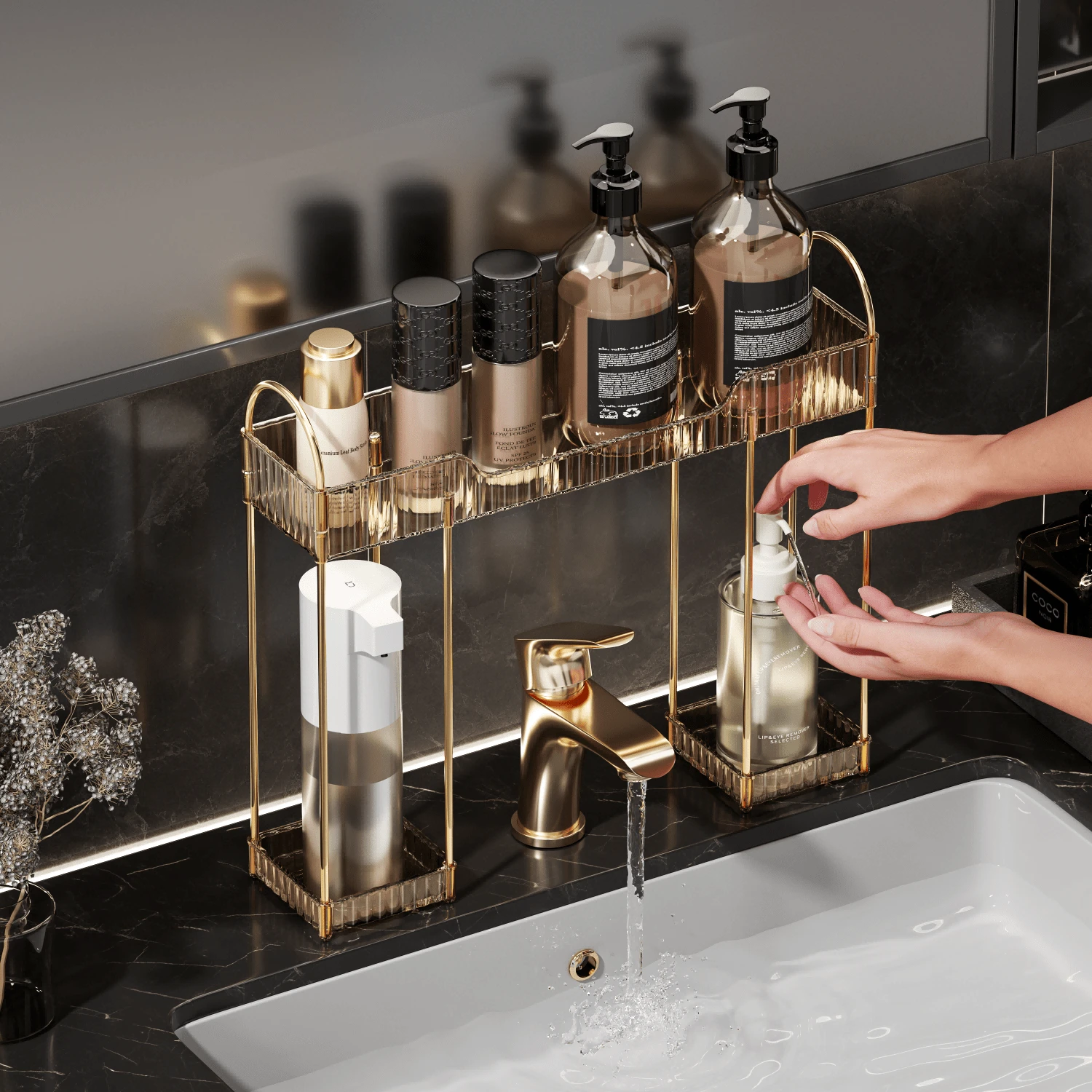 Bathroom Countertop Organizer Over The Faucet, Narrow Counter Organizer ...
