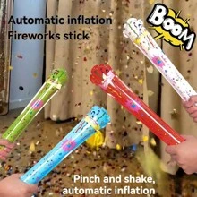 1pc Automatic Inflatable Party Handheld Fireworks Stick For New Year's Party And Other Celebrations, Great For Photoshoot Props - Multi Color Random - View 2