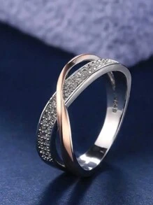 Luxury Ring 14k Gold Plated Inlaid Shining  Engagement Wedding Jewelry For Female Match Daily Outfits Party Accessory