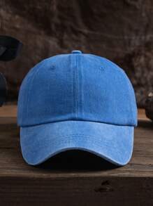 1pc Unisex Solid Color Outdoor Adjustable Washed Baseball Cap, Casual And Fashionable