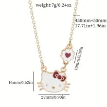 Sanrio Genuine Sanrio Bracelet Cute Hello Kitty Pendant Sweet Necklace Kitty Cat Kuromi My Melody Cinnamoroll Set Birthday Gifts Cartoon Jewelry Accessories (Some Parts May Be Random)