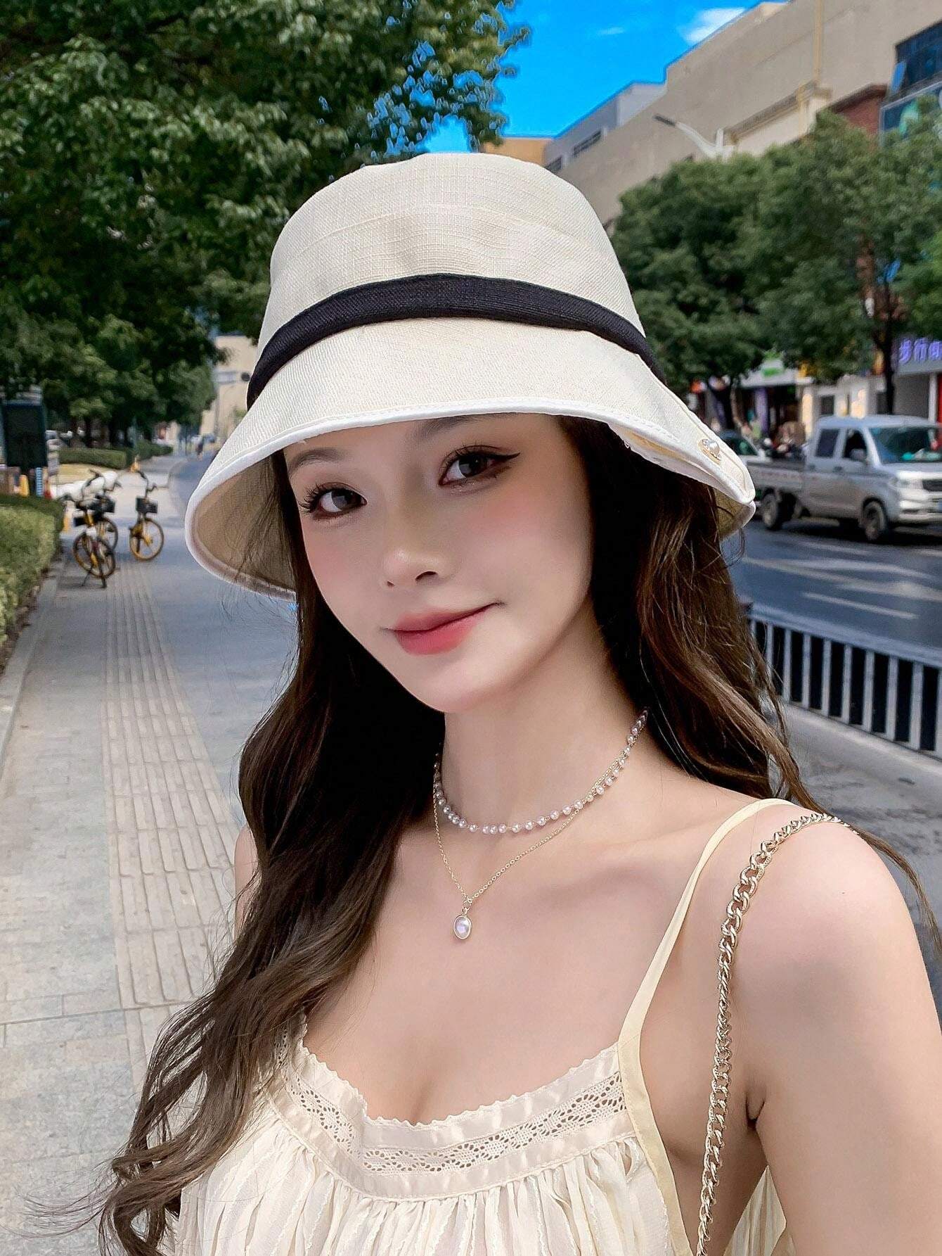 Cappello Da Pescatore Donna Con Strass Scintillanti - Pieghevole, Leggero, Protezione Solare