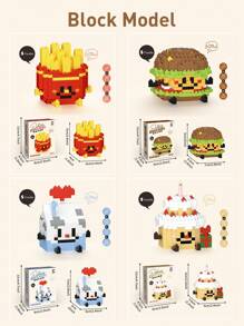 1 套，经典食物创意积木建筑套装，适合男孩和女孩，STEM 玩具和学龄前动手学习玩具，食物风格房间装饰圣诞礼物彩色积木，男孩玩具，男孩玩具，男孩玩具，男孩玩具，男孩玩具 - 彩色 - 查看 8