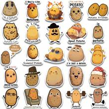 50 件趣味土豆贴纸乙烯基贴纸剪贴簿、日记本、笔记本电脑、保险杠、滑板、水瓶、电脑、手机、卡通、安全帽、汽车贴纸、学校用品、返校 - 彩色 - 查看 4