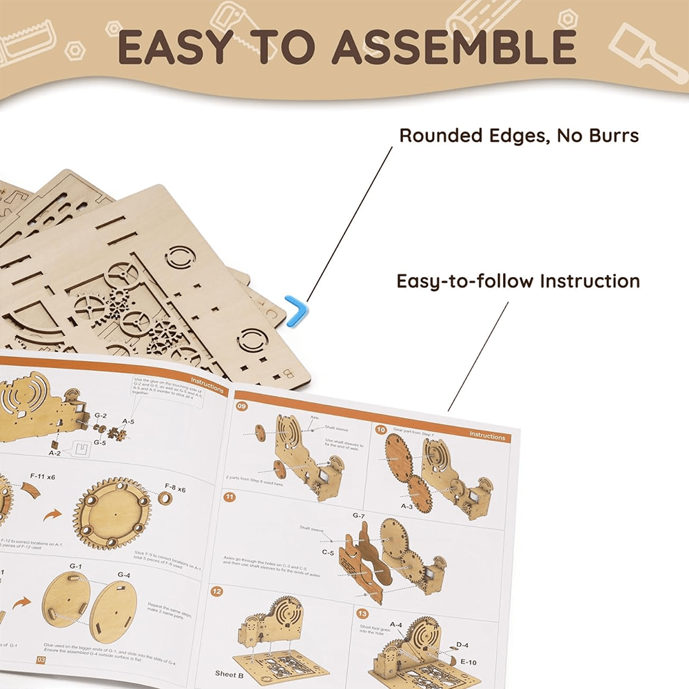 1set Roller Coaster Assembly Model Kit, Wooden Electric Track Build