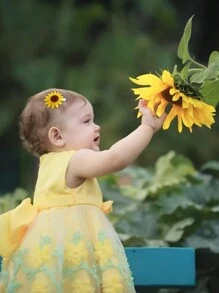 10 Piezas Clips De Cabello De Girasol Para Niñas, Horquillas De Primavera Con Girasoles, Lindo Tocado Floral De Princesa Bebé, Accesorios Para El Cabello De Niños.