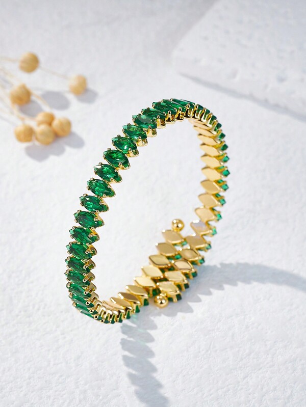 سوار مطاطي مطلي بالذهب ومزين بشكل زيتون فاخر وعصري للسيدات كهدية عيد ميلاد ومهرجانية وللاستخدام اليومي