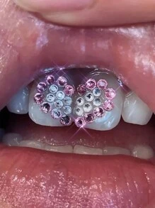 10 peças de joias de dente de cristal de zircônia, decorações de dente femininas com clipe, sem necessidade de cola