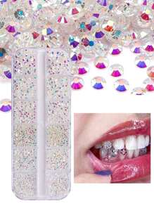 10 peças de joias de dente de cristal de zircônia, decorações de dente femininas com clipe, sem necessidade de cola