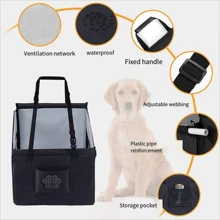 Große Neue Autositz Haustierträger / Katzenkäfig / Faltbare Hunde Tragetasche Mit Atmungsaktivem Netzmuster & Barrierenetz