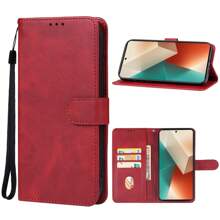 Compatible With Xiaomi Redmi Note 13 4G Leather Phone Case(Red) - Red - View 1