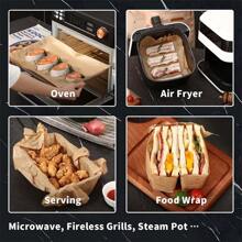 50/100/200pcs Parchment Paper Baking Sheets 6x8 Inches/12x16 Inches, Precut Non-Stick Parchment Paper For Baking, Cooking, Grilling, Frying And Steaming - Unbleached, Kitchen Gadgets, Kitchen Accessories, Home Kitchen Items Air Fryer Kitchen Air Fryer Liners Air Fryer Paper Airfryer Air Frier