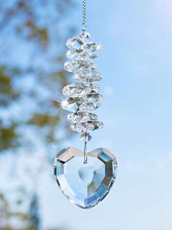 1pc Sun Catcher Decorative Window - Heart Shaped Crystal Ball Prism Pendant Sun Catcher Hanging Window Home Decor (Transparent),Home Decor ,Room Decor,Wall Decor Gifts Birthday Graduation