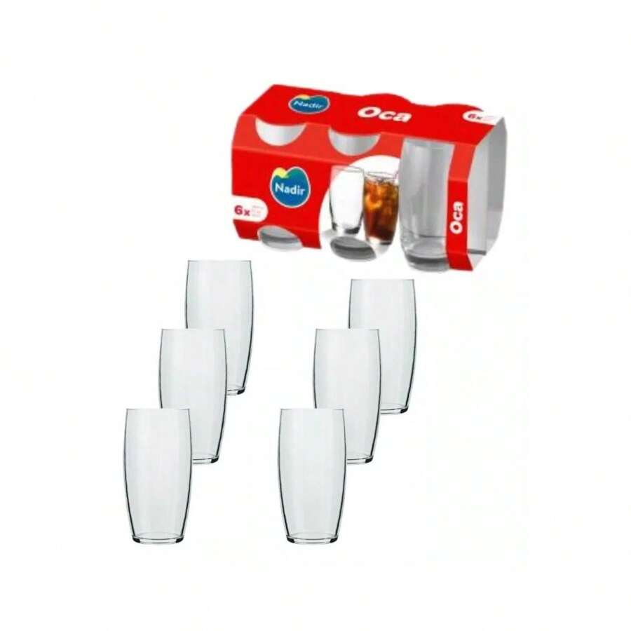 Jogo Copo Agua E Suco Vidro Nadir Oca 300ml - Kit 6 Peças - Transparente - Visão 1