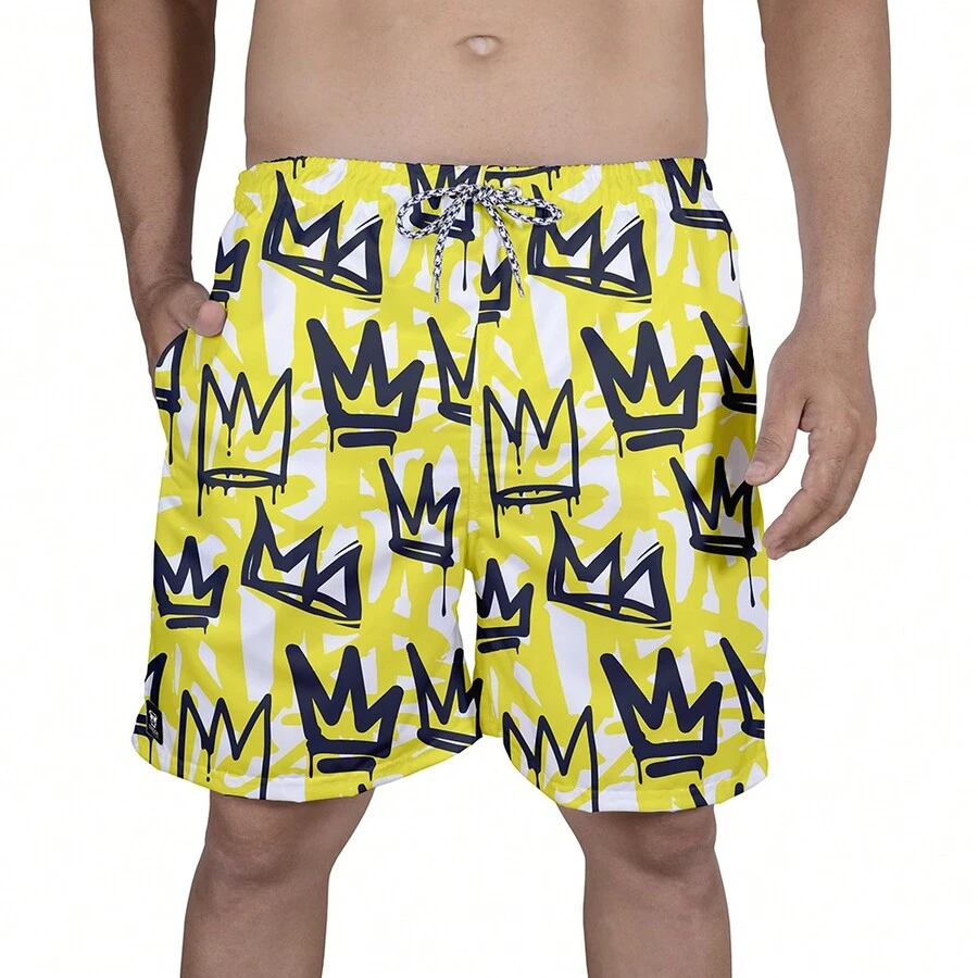 Men Beach Shorts - Black - View 1