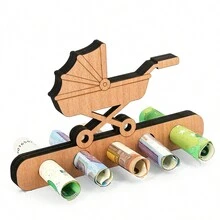 Giftota - Original Birthday Money Gift Wood - Money Gift For Bicycle - Aeroplane - Wedding - Ship - Car Wooden Gifts - Money Gift For Friends, Family, Lovers, Cyclists - Multiple Styles - 嬰兒車 - 查看 1