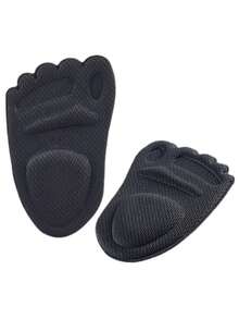 1雙女性防滑鞋墊,附帶4d前腳掌墊,海綿緩衝,舒適的足部保健,腳趾按摩 - 黑色 - 查看 7