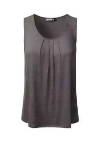Solid Sleeveless Blouse With Ruched Design - Dark Grey - View 3