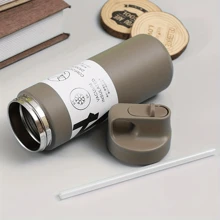 1pc Portable Stainless Steel Insulated Bottle - Grey - View 7