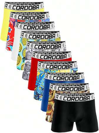 Combo Especial Kit 10 Cuecas Boxer Microfibra Homens Premium Variadas CORDOBA