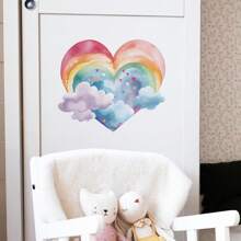 1 Miếng Hình trái tim Cầu vồng & Họa tiết Mây Giấy dán tường Đối với Trẻ em Phòng ngủ Hoặc Phòng Trang trí - Nhiều màu - Xem 5