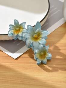 1入組附閃亮塗層的向日葵髮爪,佩戴著紫色花朵,適用於旅行和日常boho穿搭 - 太陽花 - 查看 9