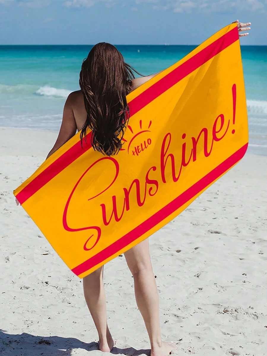 1 chiếc khăn tắm biển họa tiết nắng, kiểu dáng tối giản, chất liệu sợi siêu mịn, hình chữ nhật, thích hợp cho hồ bơi, tắm biển, du lịch, cắm trại, phụ kiện bãi biển, món quà nghỉ lễ không thể thiếu. - trái cam - Xem 1