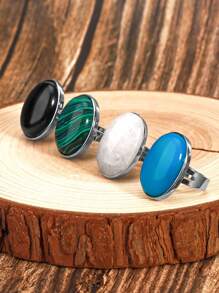 1個csja真正靈氣天然寶石水晶戒指男女適用,粉晶虎眼石青金石黑曜石治療珠寶e832 - Ring - 查看 7