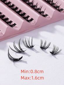 30/40/50D/60/80/100D/W02/J04/BX-23/YM/S07/YW/YUWEI 8-16mm D Curl Lash Extension Kit With Lash Bond And Seal Glue Clusters Eyelashes Makeup Tools DIY Lashes Extension Kit For Gluing Lasheslash Clusters Kit,Lashes,Eyelashes,Fake Lashes - Black - View 4