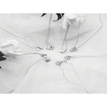 1pc Gold Alloy Simple Fashion 26 Letter Heart Pendant Choker Pendant Couple Necklace Collarbone Chain