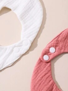 Randomly Picked 3pcs Baby Boys' & Girls' Pastel Petal Shaped Drool Bibs, Muslin Bandana Bibs