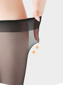 4 Stück/Set modische und vielseitige halbtransparente Strümpfe, 2 in Schwarz und 2 in Nude, geeignet für den täglichen Gebrauch, Y2K