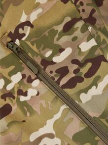 Giubbotto In Pile Softshell Con Cappuccio Impermeabile Antivento Per Uomo, Design Camouflage, Ideale Per Escursioni, Abbigliamento Invernale Da Palestra Per Uomo