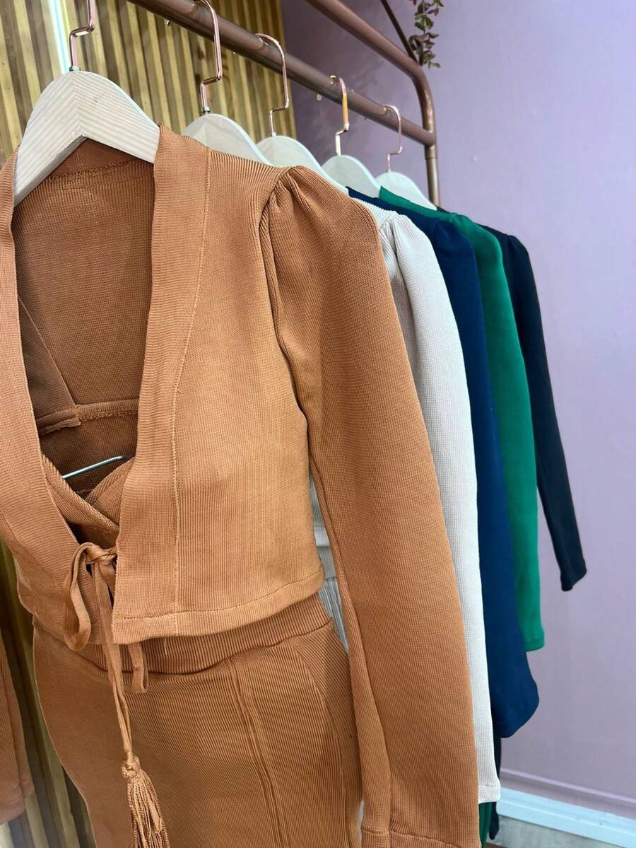 Women Sweater Co-Ords - Rỉ Nâu - Xem 1
