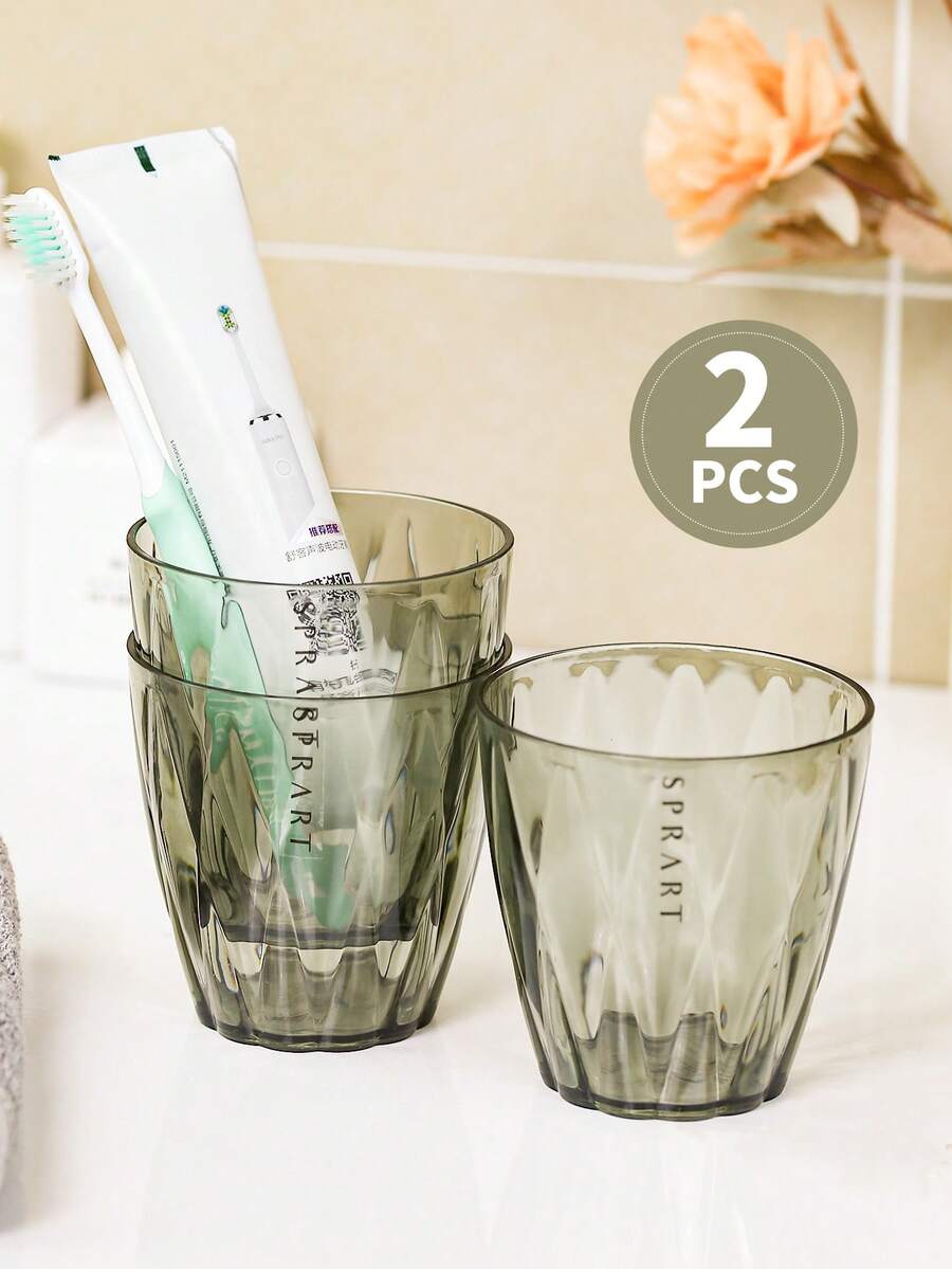 2入組漱口杯,宿舍洗漱杯,情侶牙刷杯,輕奢家居用品 - 綠色 - 查看 1