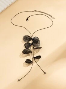 1 Miếng Retro Đúng mốt Cá nhân hóa Màu vàng Hình chữ -Y Dây chuyền Với Lá cây & Tua chi tiết , Hoàn hảo Qủa tặng Cho cô ấy Lễ hội Buổi tiệc - màu đen - Xem 2