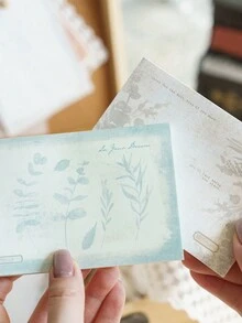 1 Sách , 80 Retro Thực vật & Hình hoa Pad ghi nhớ Đối với Tạp chí , Message , , Tối Gỗ Rạng rỡ Loạt - Nhiều màu - Xem 4