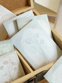 1 Sách , 80 Retro Thực vật & Hình hoa Pad ghi nhớ Đối với Tạp chí , Message , , Tối Gỗ Rạng rỡ Loạt - Nhiều màu - Xem 6