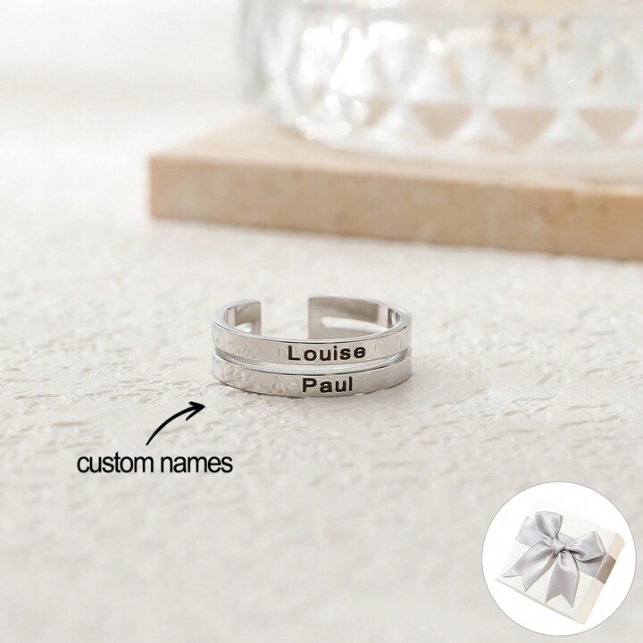 1 pezzo Anello personalizzato con incisione multi nome per la famiglia anello dell amicizia personalizzato per gli amici regalo di Natale regalo per la festa della mamma regalo per lei SHEIN ITALIA