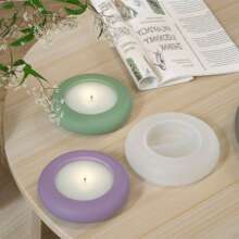1pc Diy Crystal Resin Mould For Candle Holder, Storage Tray, Decoration, Silicone Mold For Pen Holder, Flower Pot
