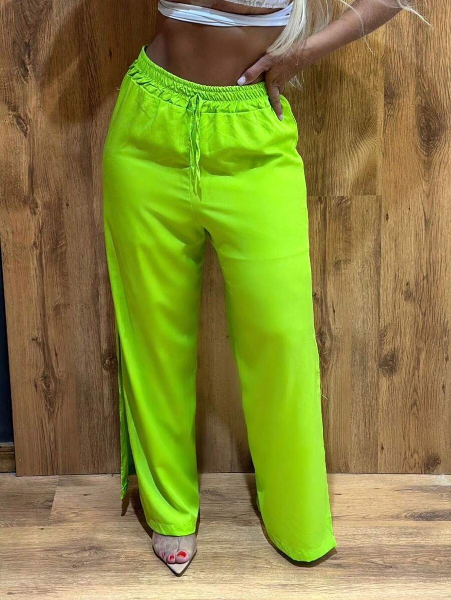 Women Pants - 青檸色 - 查看 1