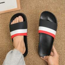 New Thick-Soled Striped Slippers For Men Wear At Home, In The Bathroom, In The Shower, On The Beach, Anti-Slip