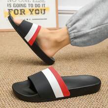 New Thick-Soled Striped Slippers For Men Wear At Home, In The Bathroom, In The Shower, On The Beach, Anti-Slip