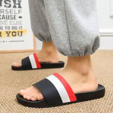 New Thick-Soled Striped Slippers For Men Wear At Home, In The Bathroom, In The Shower, On The Beach, Anti-Slip