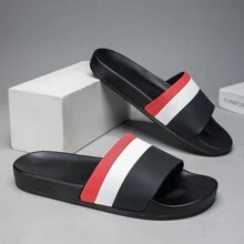 New Thick-Soled Striped Slippers For Men Wear At Home, In The Bathroom, In The Shower, On The Beach, Anti-Slip
