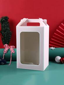 2 Miếng Màu hồng Cửa sổ Hộp quà tặng Với Trong suốt Trưng bày Cửa sổ Cho đám cưới Và Quà tặng lễ hội bao bì - Hồng - Xem 1