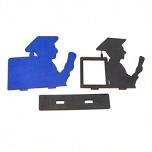 Graduation Photo Frame Desktop Stand Wooden Combination Male Student Picture Holder Graduation Picture Decoration Support - Blue - View 4