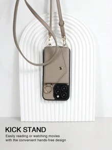 Lanyard 1 Pc Wallet-Style Phone Case With Strap, Crossbody Leather Shockproof Phone Pouch Fits 16, 15, 14, 13, 12, 11 Pro Max, Galaxy S21, S22, S23, S24, S25 Plus Ultra, Pixel 5A, 5G, 6, 7, 8 Pro