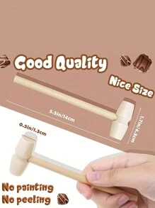 20pcs Mini Wooden Hammer, Multi-Purpose Lightweight Mallet For Breaking Chocolate, Crab And Lobster, Suitable For Diy Craft Making And Party Games - 20pcs - View 4